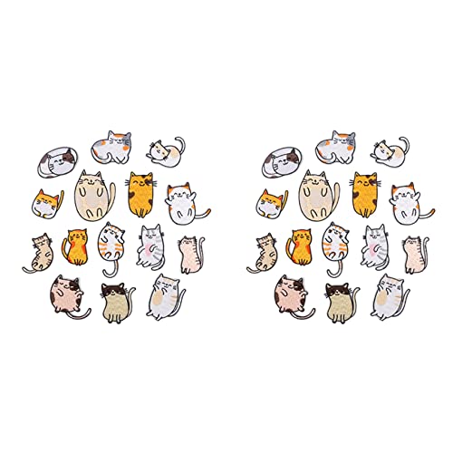 Vklopdsh Gestickte Auf Patches, 30 Stücke Vivid Süße Katze Stickerei Patches für Jeans Jacken Nähen Applikationen DIY Zubehör von Vklopdsh