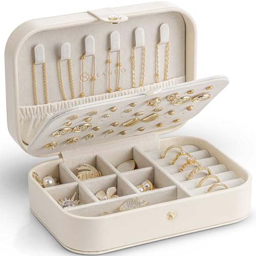 Vlando Reise-Schmuckkästchen für Frauen, Mädchen, Mütter, PU-Leder, tragbare, kleine Schmuckschatulle für Ringe, Halsketten, Armbänder, Ohrringhalter, Organizer, Aufbewahrung für Reisen Vlando Reise-Schmuckkästchen für Frauen, Mädchen, Mütter, PU-Leder, tragbare, kleine Schmuckschatulle für Ringe, Halsketten, Armbänder, Ohrringhalter, Organizer, Aufbewahrung für Reisen von Vlando