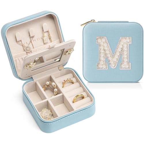 Vlando Reise-Schmuckkästchen für Frauen und Mädchen, L-Initiale, Reise-Schmuckschatulle, kleine Schmuckschatulle, personalisierte Mini-Schmuckschatulle, Geburtstagsgeschenke für Frauen, Mutter, Oma von Vlando