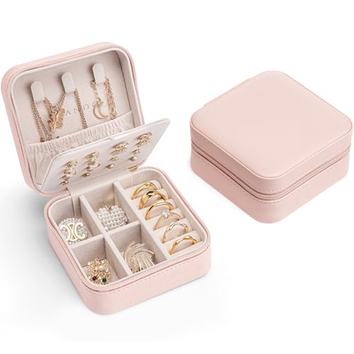 Vlando Schmuckkästchen Klein, Schmuckschatulle für Mädchen, Schmuckbox Damen, Reise Schmuck Etui, Jewelry Organizer Leder, für Ohrringe, Halsketten, Ringe, Hochzeit Geschenk, Rosa Vlando Schmuckkästchen Klein, Schmuckschatulle für Mädchen, Schmuckbox Damen, Reise Schmuck Etui, Jewelry Organizer Leder, für Ohrringe, Halsketten, Ringe, Hochzeit Geschenk, Rosa von Vlando