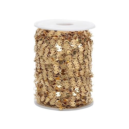 Vllcsla Schmuck Kette 1M Lang 6mm Breit, Edelstahl Goldene Schmuckkette für DIY-Schmuck, Schmuckherstellungs-Kits (Golden) von Vllcsla