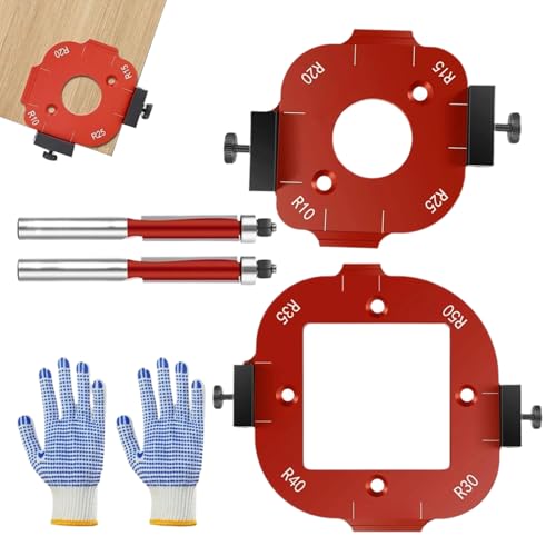 Vllold Fräs-Vorlagen für Holzbearbeitung, 2 x Eckradius-Fräser-Bit-Schablonen, Fräsführungs-Set, Aluminium-Legierung, Hilfswerkzeug für Tischlerpositionierung Vllold Fräs-Vorlagen für Holzbearbeitung, 2 x Eckradius-Fräser-Bit-Schablonen, Fräsführungs-Set, Aluminium-Legierung, Hilfswerkzeug für Tischlerpositionierung von Vllold