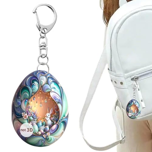 Vllold Oster-Schlüsselanhänger für Kinder – Eier-Kaninchen-Design, Schlüsselanhänger, Bastelprojekt, hängende Ornamente, Korbfüller für Rucksack, Jungen, Mädchen, Klassenzimmer, Auto-Rückansicht Vllold Oster-Schlüsselanhänger für Kinder – Eier-Kaninchen-Design, Schlüsselanhänger, Bastelprojekt, hängende Ornamente, Korbfüller für Rucksack, Jungen, Mädchen, Klassenzimmer, Auto-Rückansicht von Vllold
