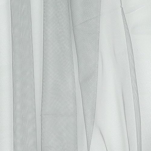 1m Organza Stoff zum Nähen Meterware Dekostoff Hauchzart Fein Durchsichtig | zum Dekorieren Basteln 150cm breit | leichter Glanz Stoffe für Gardine Vorhänge Tischdecken Deko Schals (003 Grau) von VmG-Store