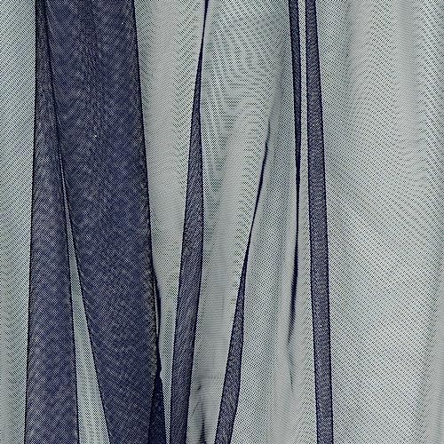 1m Organza Stoff zum Nähen Meterware Dekostoff Hauchzart Fein Durchsichtig | zum Dekorieren Basteln 150cm breit | leichter Glanz Stoffe für Gardine Vorhänge Tischdecken Deko Schals (004 Navy) von VmG-Store
