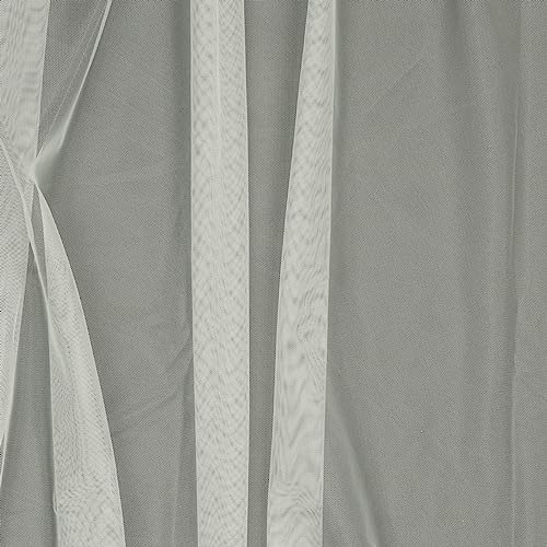 1m Organza Stoff zum Nähen Meterware Dekostoff Hauchzart Fein Durchsichtig | zum Dekorieren Basteln 150cm breit | leichter Glanz Stoffe für Gardine Vorhänge Tischdecken Deko Schals (006 Ecru) von VmG-Store