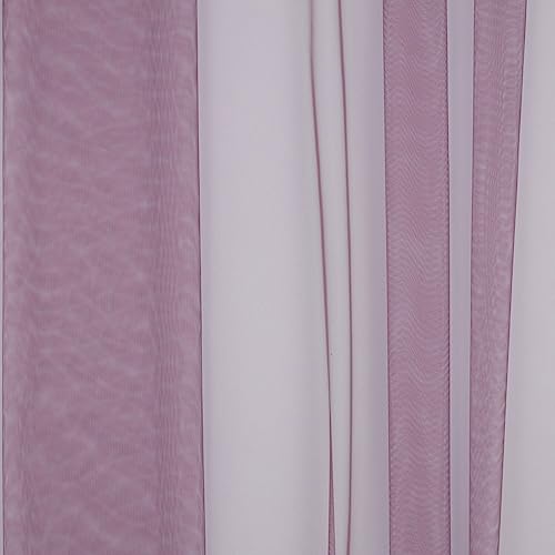 1m Organza Stoff zum Nähen Meterware Dekostoff Hauchzart Fein Durchsichtig | zum Dekorieren Basteln 150cm breit | leichter Glanz Stoffe für Gardine Vorhänge Tischdecken Deko Schals (062 Lilac) von VmG-Store