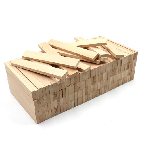 200x Holzleisten 22x8x160mm Buche lose Bastelklötzchen zum Basteln Bastelstäbe Holzleiste (200) von VmG-Store