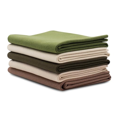 5x 0,25m Bündchenstoff Set Schlauchware 95% Baumwolle, 5% Elasthan Auswahl Jersey (Natur 2, 5er Set) von VmG-Store