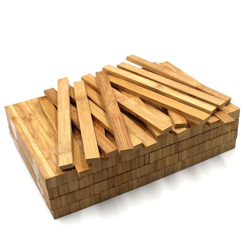 80x Holzleiste 17x7x200mm Bambus Bastelklötzchen zum Basteln Bastelstäbe (Bambus 17x7mm) von VmG-Store