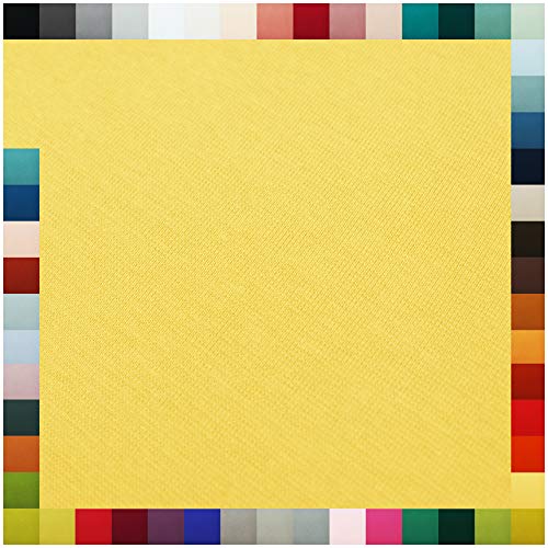 Bündchenstoff als Meterware Schlauchware 70cm breit 95% Baumwolle, 5% Elasthan über 50 Farben Auswahl Jersey (028 | gelb, Länge: 2,0m) von VmG-Store