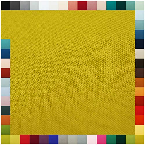 Bündchenstoff als Meterware Schlauchware 70cm breit 95% Baumwolle, 5% Elasthan über 50 Farben Auswahl Jersey (029 | senf, Länge: 0,5m) von VmG-Store