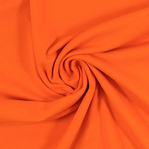 Heike van Swafing Bündchenstoff Meterware Bündchen 50cm breite 95% Baumwolle, 5% Elasthan 56 Farben Schlauchware (0424 Orange) von VmG-Store