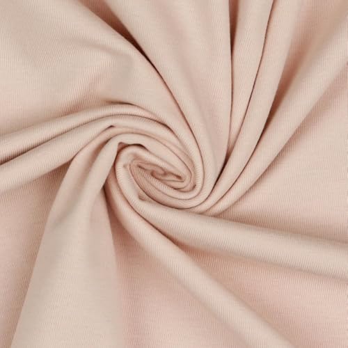 Jerseystoff Uni Meterware Tex + GOTS zertifiziert über 55 Farben zur Auswahl (011 I Hell Mauve, 50 x 150cm) von VmG-Store