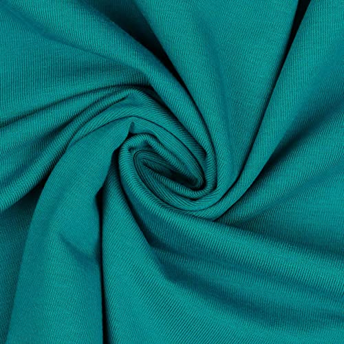Jerseystoff Uni Meterware Tex Standard 100 zertifiziert 69 Farben zur Auswahl Uni + Meliert (012 I Petrol, 100 x 150cm) von VmG-Store