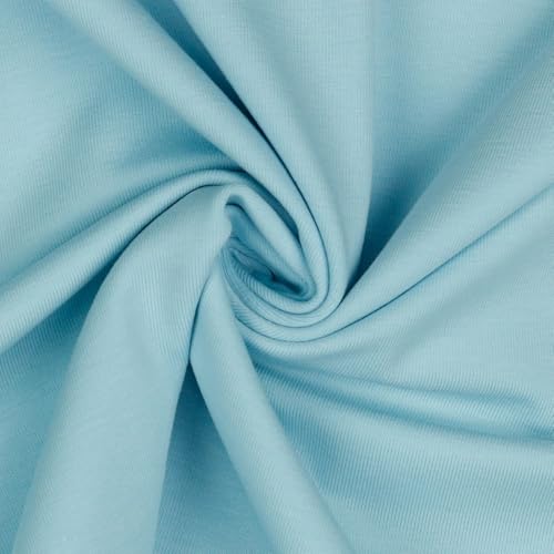 Jerseystoff Uni Meterware Tex + GOTS zertifiziert über 55 Farben zur Auswahl (016 I Hellblau, 100 x 150cm) von VmG-Store