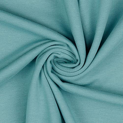 Jerseystoff Uni Meterware Tex + GOTS zertifiziert über 55 Farben zur Auswahl (017 I Dunkel Aqua, 100 x 150cm) von VmG-Store