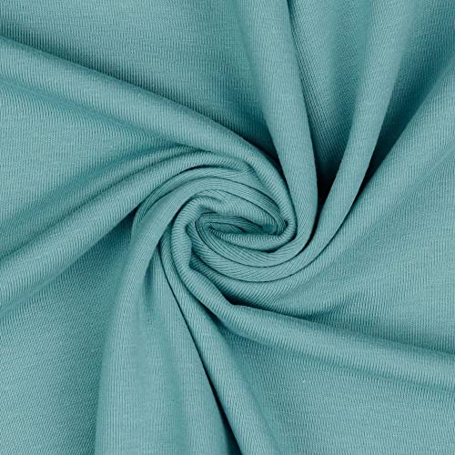 Jerseystoff Uni Meterware Tex Standard 100 zertifiziert 69 Farben zur Auswahl Uni + Meliert (017 I Dunkel Aqua, 50 x 150cm) von VmG-Store