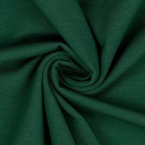Jerseystoff Uni Meterware Tex Standard 100 zertifiziert 69 Farben zur Auswahl Uni + Meliert (031 I Waldgrün, 50 x 150cm) von VmG-Store