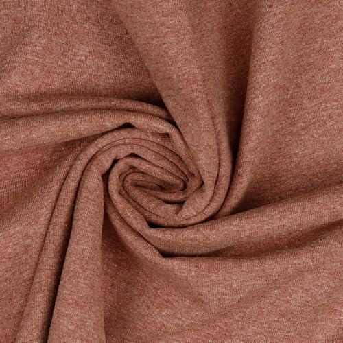 Jerseystoff Uni Meterware Tex + GOTS zertifiziert über 55 Farben zur Auswahl (M094 Henna Melange, 50 x 150cm) von VmG-Store