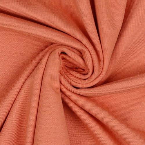 Jerseystoff Uni Meterware Tex + GOTS zertifiziert über 55 Farben zur Auswahl (008 I Rosa, 100 x 150cm) von VmG-Store