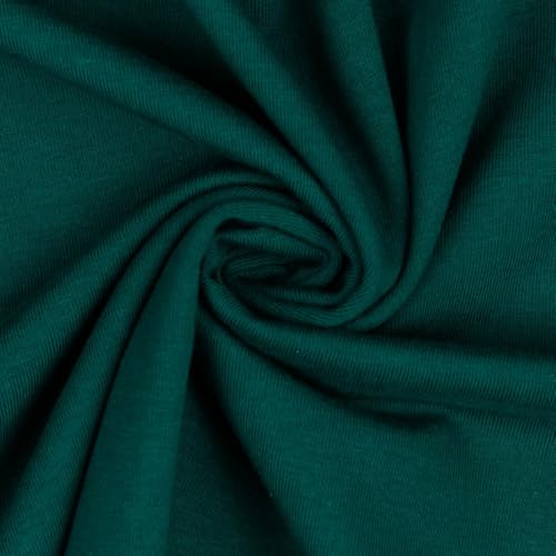 Jerseystoff Uni Meterware Tex Standard 100 zertifiziert 69 Farben zur Auswahl Uni + Meliert (013 I Dunkelgrün, 200 x 150cm) von VmG-Store