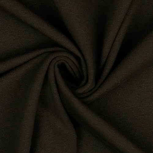 Jerseystoff Uni Meterware Tex + GOTS zertifiziert über 55 Farben zur Auswahl (021 I Dunkelbraun, 50 x 150cm) von VmG-Store