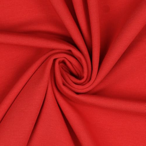 Jerseystoff Uni Meterware Tex Standard 100 zertifiziert 69 Farben zur Auswahl Uni + Meliert (026 I Tomate, 50 x 150cm) von VmG-Store