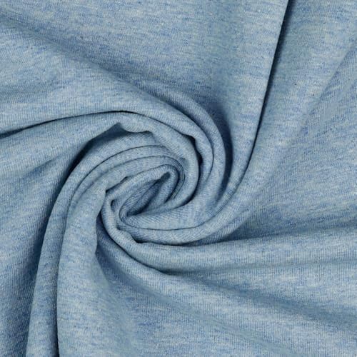 Jerseystoff Uni Meterware Tex Standard 100 zertifiziert 69 Farben zur Auswahl Uni + Meliert (M093 Blau Melange, 50 x 150cm) von VmG-Store