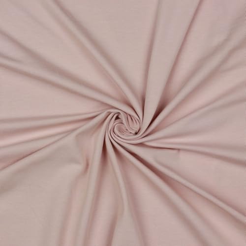 Jerseystoff Uni Meterware Tex Standard 100 + GOTS zertifiziert 69 Farben zur Auswahl (047 I Blush, 50 x 150cm) von VmG-Store