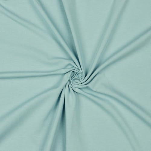 Jerseystoff Uni Meterware Tex Standard 100 + GOTS zertifiziert 69 Farben zur Auswahl (065 I Hell Aqua, 100 x 150cm) von VmG-Store