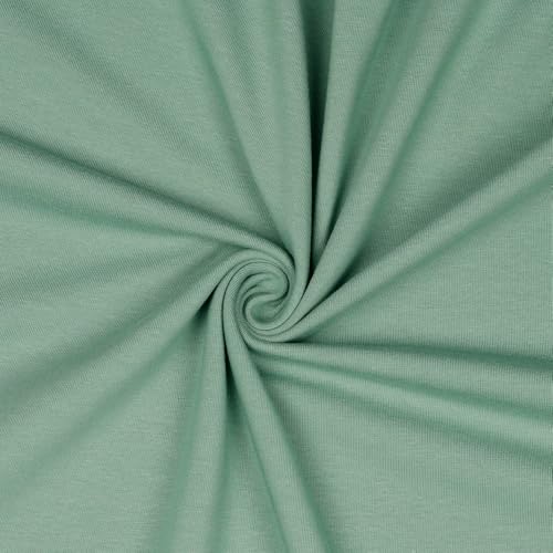 Jerseystoff Uni Meterware Tex Standard 100 + GOTS zertifiziert 69 Farben zur Auswahl Uni + Meliert (069 I Dunkel Mint, 100 x 150cm) von VmG-Store