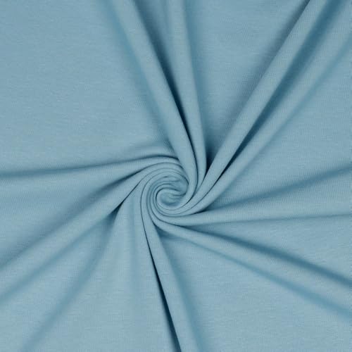 Jerseystoff Uni Meterware Tex Standard 100 + GOTS zertifiziert 69 Farben zur Auswahl Uni + Meliert (070 I Blauer Schatten, 50 x 150cm) von VmG-Store