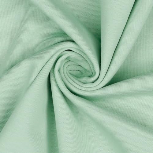 Jerseystoff Uni Meterware Tex Standard 100 zertifiziert 69 Farben zur Auswahl Uni + Meliert (015 I Hellgrün, 100 x 150cm) von VmG-Store