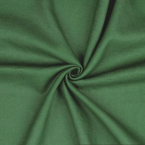 Leinen Stoff Meterware Uni 40 farben 100% Leinenstoff Naturstoff OEKO-TEX 140cm Breite (036 I Grün) von VmG-Store