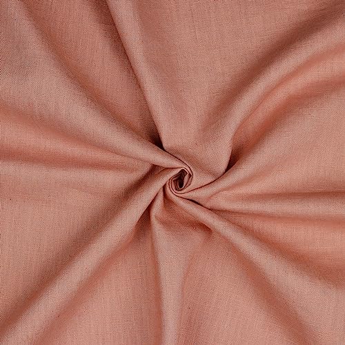 Leinen Stoff Meterware Uni 40 farben 100% Leinenstoff Naturstoff OEKO-TEX 140cm Breite (042 I Alt Rose) von VmG-Store