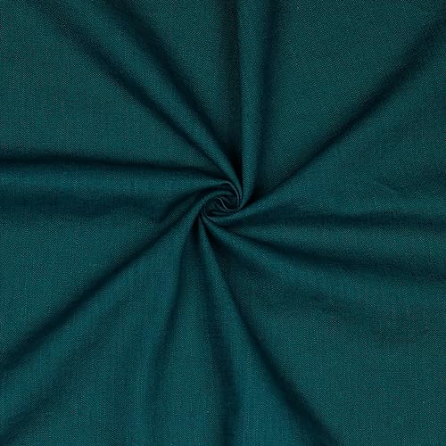 Leinen Stoff Meterware Uni 40 farben 100% Leinenstoff Naturstoff OEKO-TEX 140cm Breite (051 I Petrol) von VmG-Store