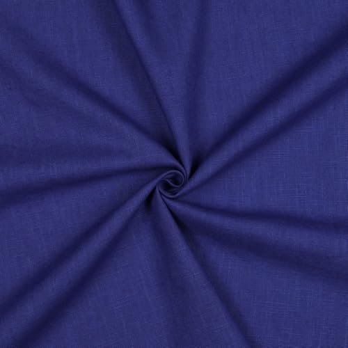 Leinen Stoff Meterware Uni 40 farben 100% Leinenstoff Naturstoff OEKO-TEX 140cm Breite (064 I Sapphire Blue) von VmG-Store