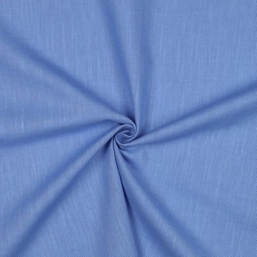 Leinen Stoff Meterware Uni 40 farben 100% Leinenstoff Naturstoff OEKO-TEX 140cm Breite (065 I Lavender Blue) von VmG-Store