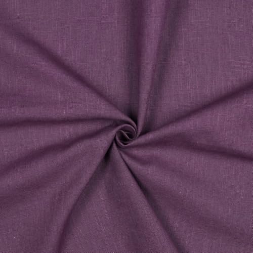 Leinen Stoff Meterware Uni 40 farben 100% Leinenstoff Naturstoff OEKO-TEX 140cm Breite (066 I Grape) von VmG-Store