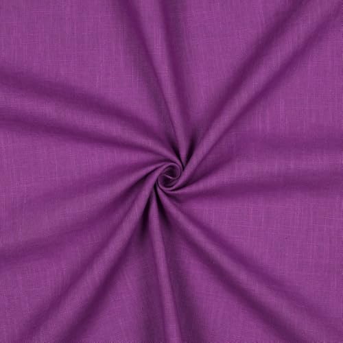 Leinen Stoff Meterware Uni 40 farben 100% Leinenstoff Naturstoff OEKO-TEX 140cm Breite (067 I Orchid Purple) von VmG-Store