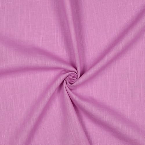 Leinen Stoff Meterware Uni 40 farben 100% Leinenstoff Naturstoff OEKO-TEX 140cm Breite (068 I Pink) von VmG-Store