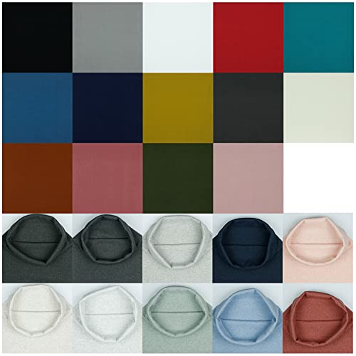 RIB Bündchenstoff gerippt als Meterware Schlauchware 95% Baumwolle 5% Elasthan, 24 Farben zur Auswahl Jersey (Länge: 0,25m, 001 I Schwarz) von VmG-Store