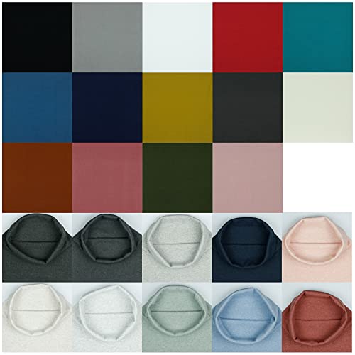 RIB Bündchenstoff gerippt als Meterware Schlauchware 95% Baumwolle 5% Elasthan, 24 Farben zur Auswahl Jersey (018 I Jeans, Länge: 0,25m) von VmG-Store