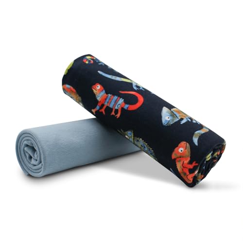 Stoffpaket 0,5m Jersey + 0,5m Bündchenstoff zum Nähen von Kinderkleidung Kinderstoff Jerseystoff (Chameleon Navy + Blauer Schatten Set09) von VmG-Store