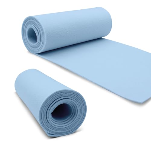 VmG-Store Filzrolle 240cmx30cmx3mm Filz Filzstoff Polyester zum Nähen basteln DIY Dekoration Patchwork Dekofilz Bastelfilz Taschenfilz Filzmatte (002 Babyblau) von VmG-Store