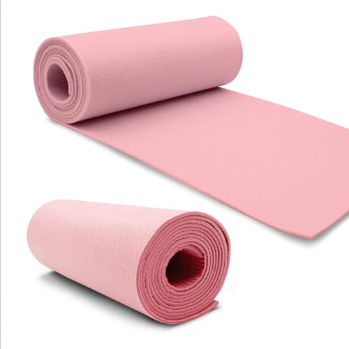 VmG-Store Filzrolle 240cmx30cmx3mm Filz Filzstoff Polyester zum Nähen basteln DIY Dekoration Patchwork Dekofilz Bastelfilz Taschenfilz Filzmatte (012 Helles Pink) von VmG-Store