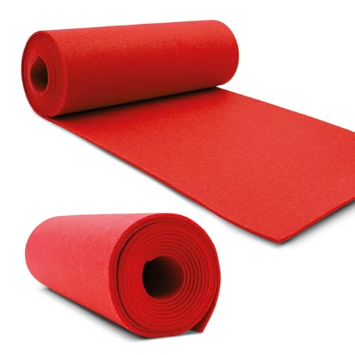 VmG-Store Filzrolle 240cmx30cmx3mm Filz Filzstoff Polyester zum Nähen basteln DIY Dekoration Patchwork Dekofilz Bastelfilz Taschenfilz Filzmatte (015 Rot) von VmG-Store