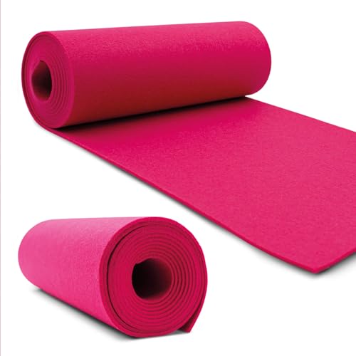 VmG-Store Filzrolle 240cmx30cmx3mm Filz Filzstoff Polyester zum Nähen basteln DIY Dekoration Patchwork Dekofilz Bastelfilz Taschenfilz Filzmatte (017 Fuchsia) von VmG-Store