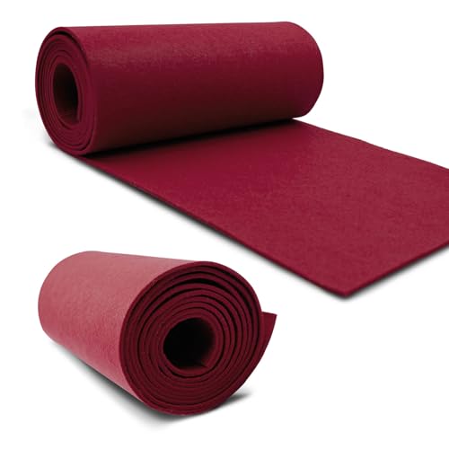 VmG-Store Filzrolle 240cmx30cmx3mm Filz Filzstoff Polyester zum Nähen basteln DIY Dekoration Patchwork Dekofilz Bastelfilz Taschenfilz Filzmatte (018 Bordeaux) von VmG-Store